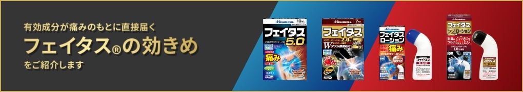 有効成分が痛みのもとに直接届くフェイタス®の効きめをご紹介します