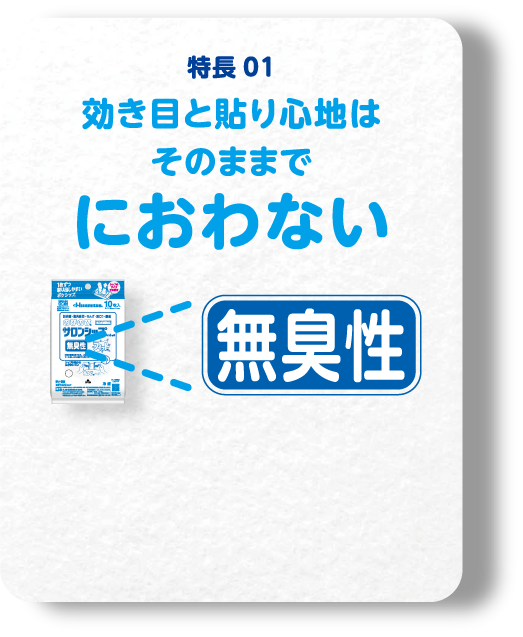 効き目と貼り心地はそのままでにおわない